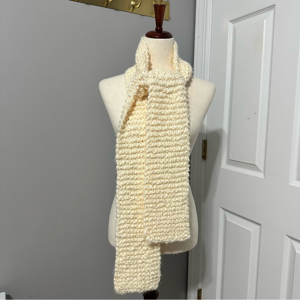 Cozy Cream Knit Scarf